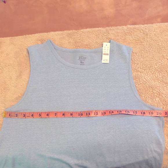 NWT J Crew Tank Linen Blue Mist Sz Large - Picture 3 of 7